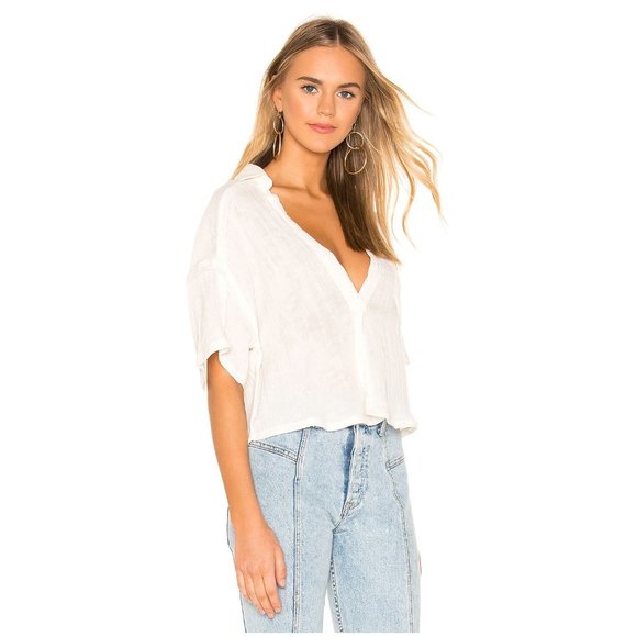 017 We the FREE PEOPLE Full Of Light Top White sz L Women's - Picture 3 of 10